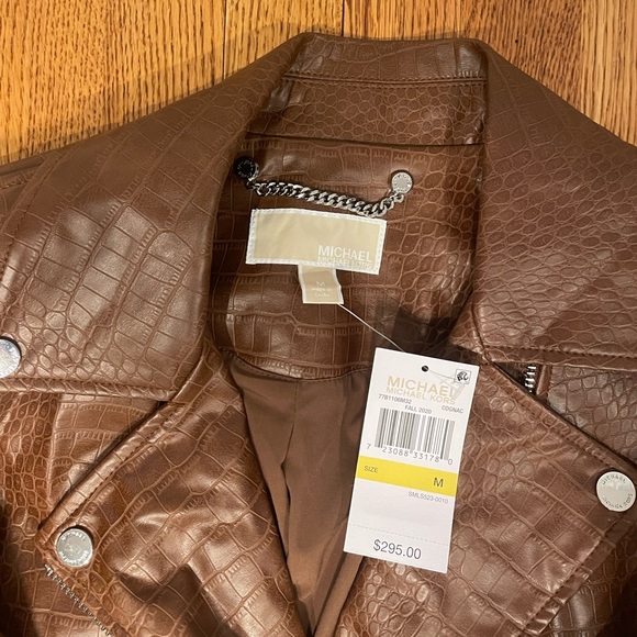 Micheal Kors Brown Leather Jacket - Picture 2 of 8